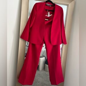 Zara Red Cape suit set